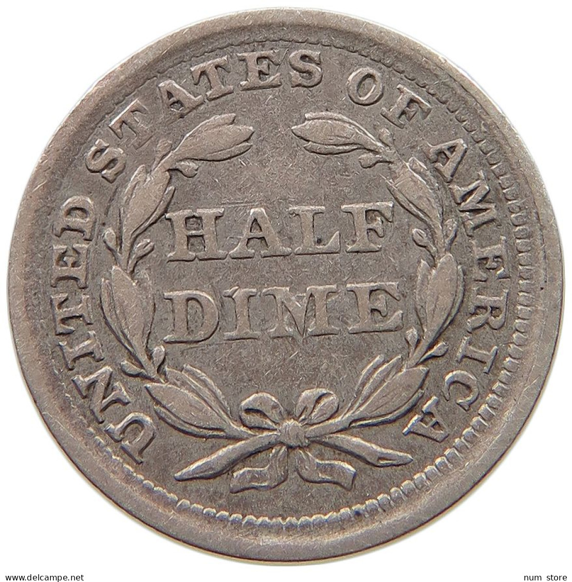 UNITED STATES OF AMERICA HALF DIME 1857 SEATED LIBERTY #t109 2101 - Half Dime