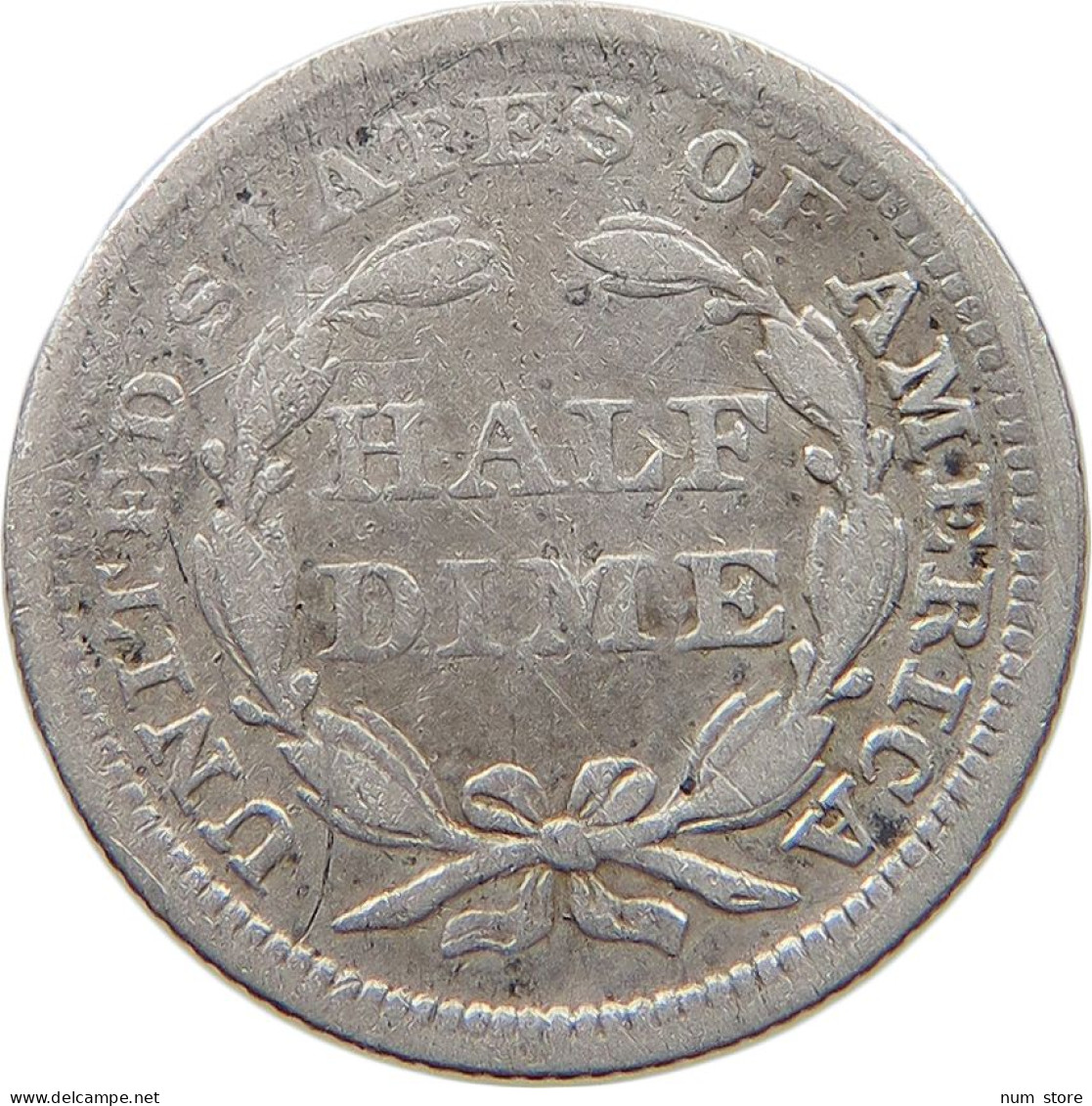 UNITED STATES OF AMERICA HALF DIME 1857 SEATED LIBERTY #t121 0323 - Half Dime