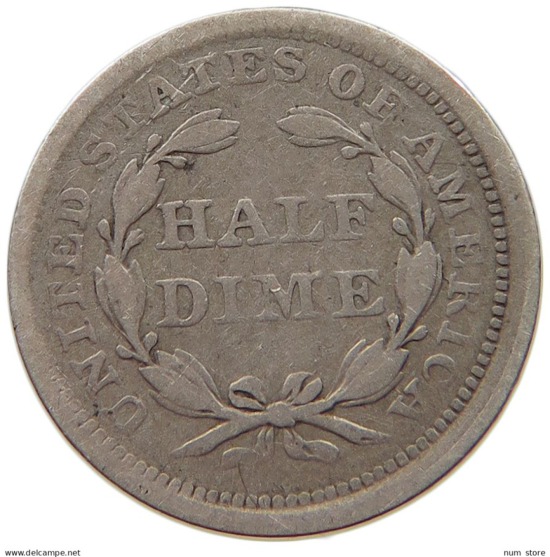 UNITED STATES OF AMERICA HALF DIME 1857 SEATED LIBERTY #t078 0371 - Half Dime