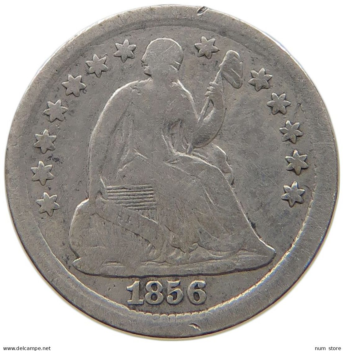 UNITED STATES OF AMERICA HALF DIME 1856 SEATED LIBERTY #t003 0315 - Half Dimes (Demi Dimes)