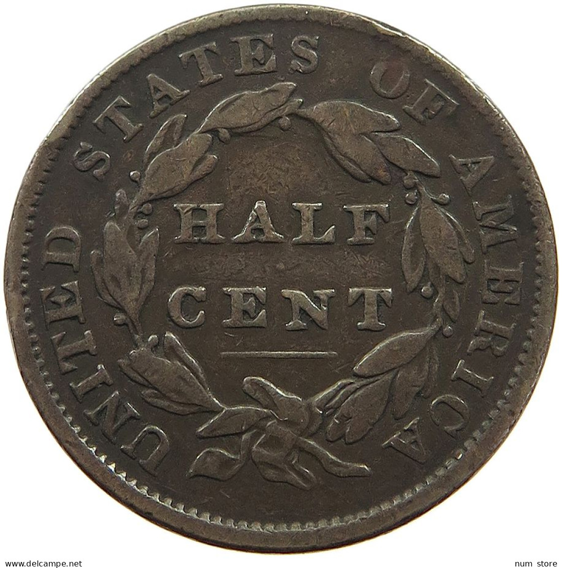 UNITED STATES OF AMERICA HALF CENT 1834 CLASSIC HEAD #T068 0173 - Halve Cent