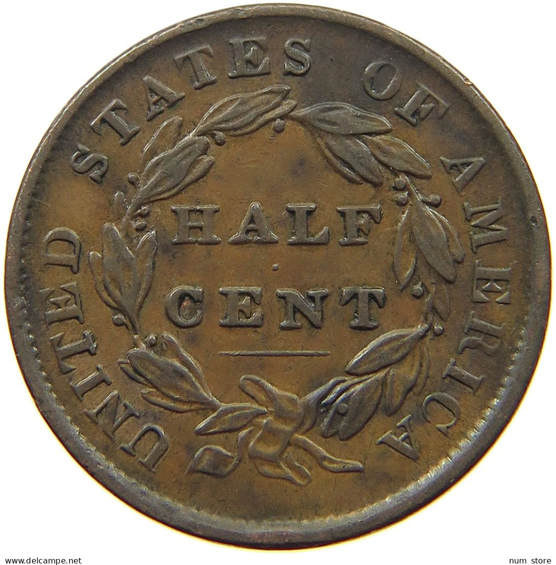 UNITED STATES OF AMERICA HALF CENT 1835 CLASSIC HEAD #t084 0323 - Half Cent