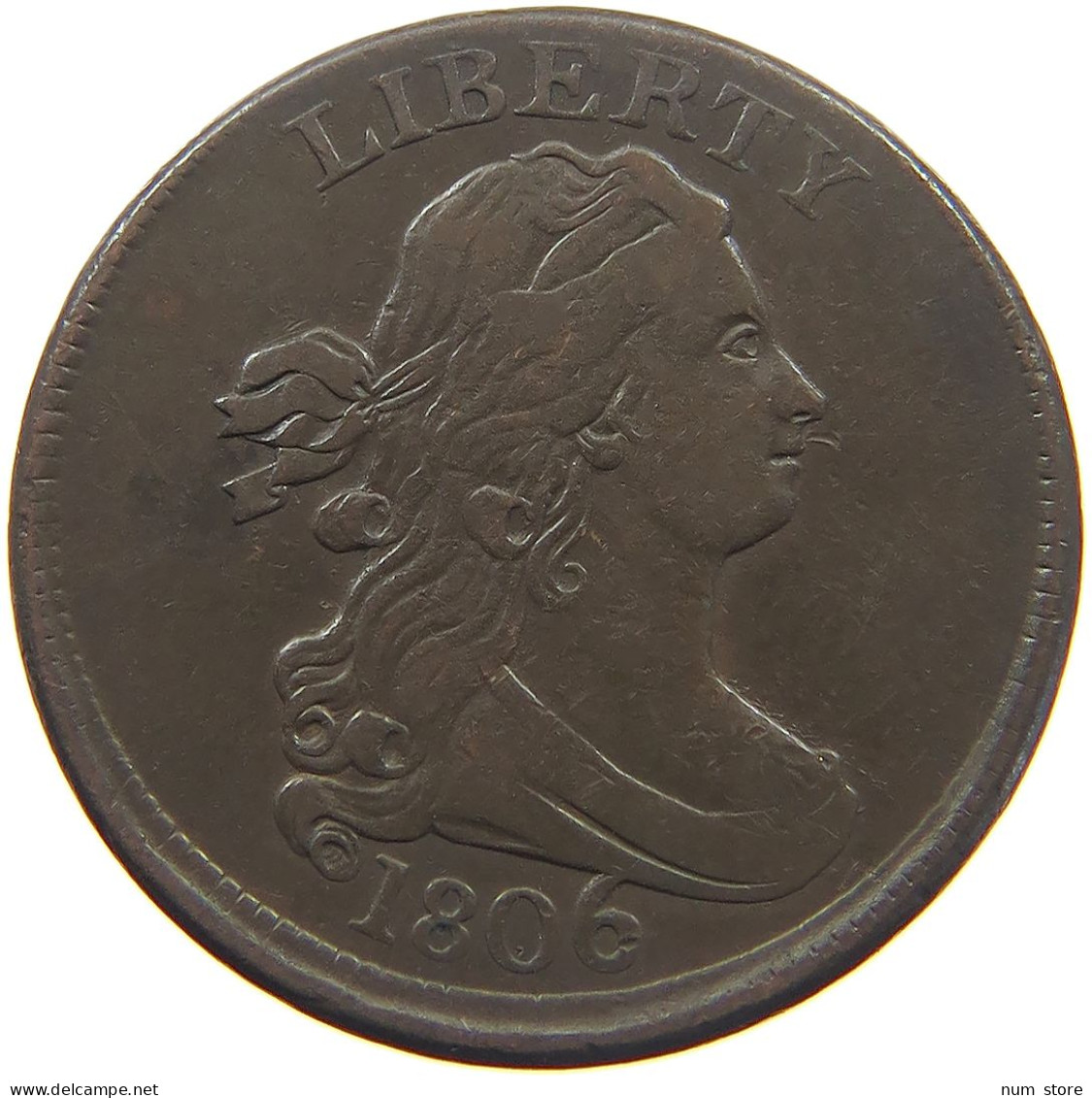 UNITED STATES OF AMERICA HALF CENT 1806 OFF-CENTER #t001 0265 - Demi-Cents