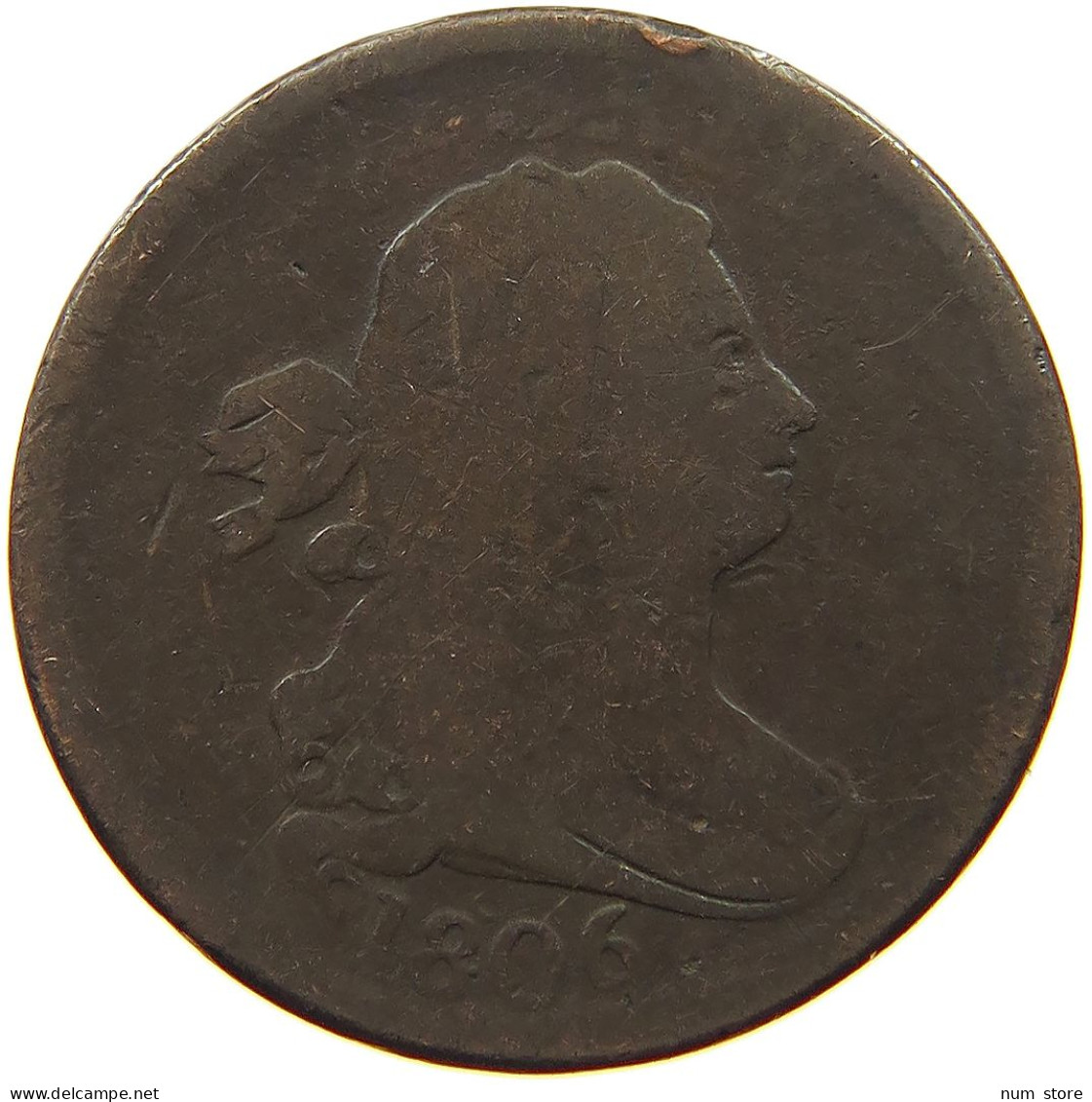 UNITED STATES OF AMERICA HALF CENT 1806  #t146 0177 - Demi-Cents