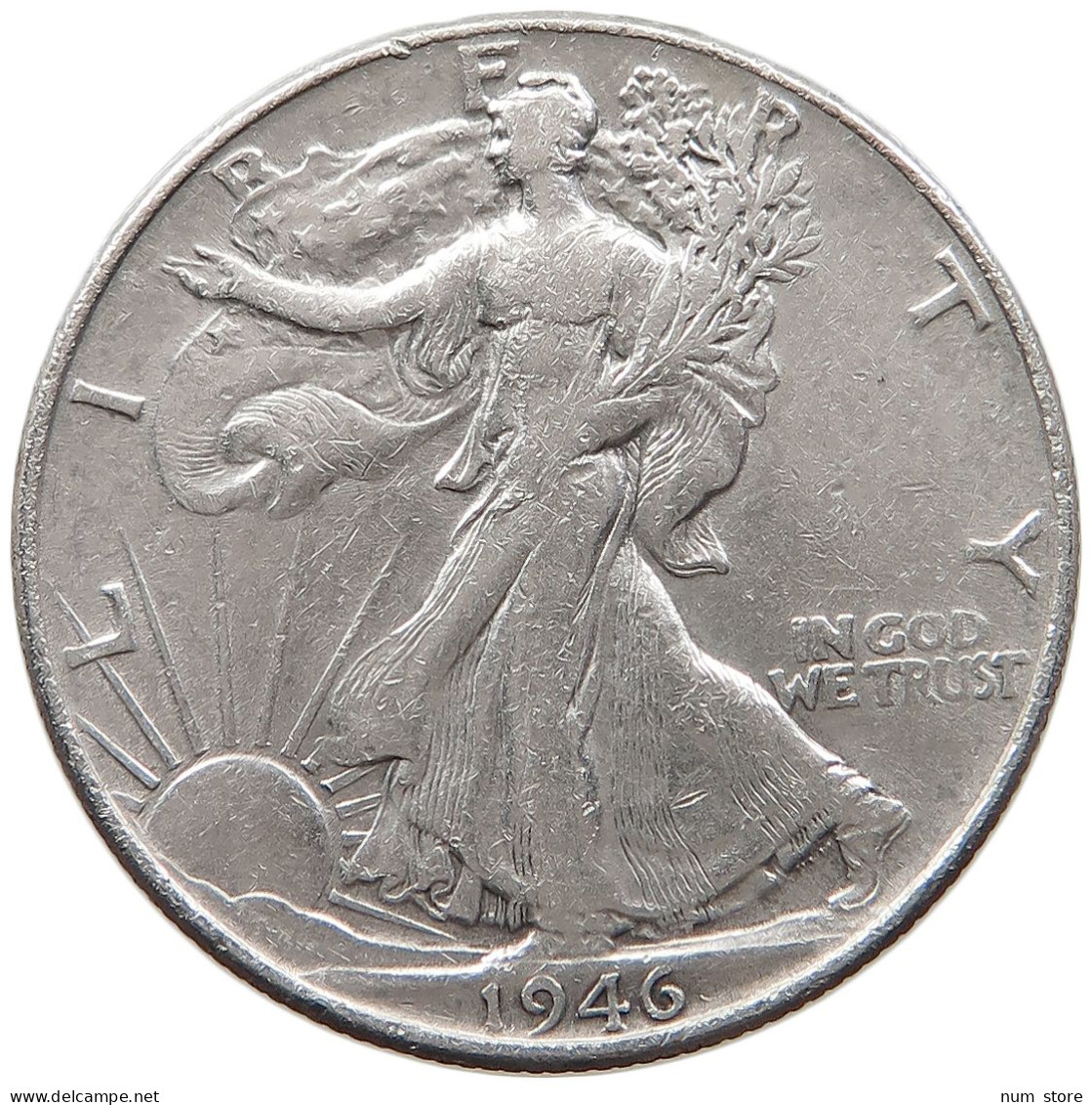 UNITED STATES OF AMERICA HALF 1/2 DOLLAR 1946 WALKING LIBERTY #t143 0315 - 1916-1947: Liberty Walking (Liberté Marchant)