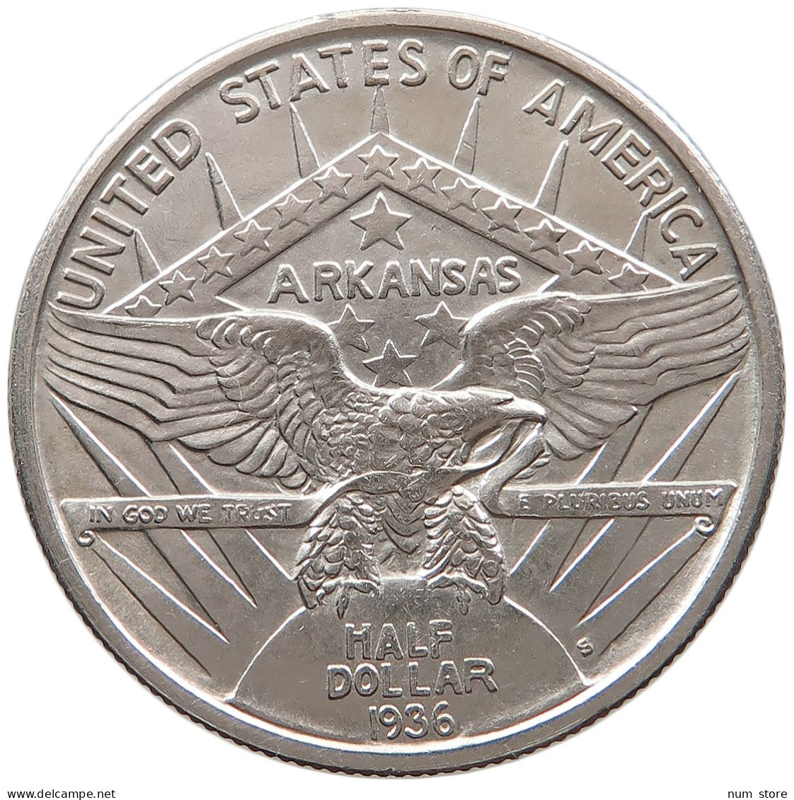 UNITED STATES OF AMERICA HALF 1/2 DOLLAR 1936 S ARKANSAS CENTENNIAL #t127 0387 - Non Classés