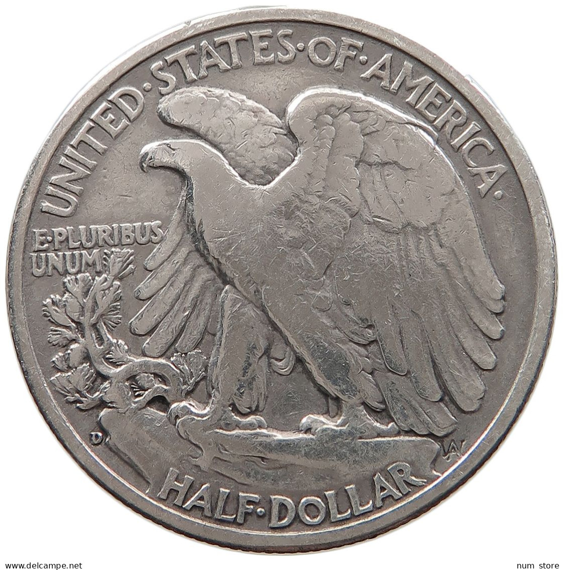 UNITED STATES OF AMERICA HALF 1/2 DOLLAR 1943 D WALKING LIBERTY #t143 0319 - 1916-1947: Liberty Walking (Liberté Marchant)