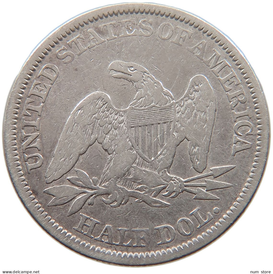 UNITED STATES OF AMERICA HALF 1/2 DOLLAR 1843 SEATED LIBERTY #t127 0359 - 1839-1891: Seated Liberty