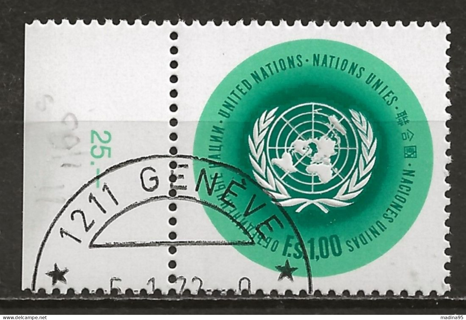 NATIONS-UNIES - GENEVE: Obl., N° YT 11, TB - Used Stamps