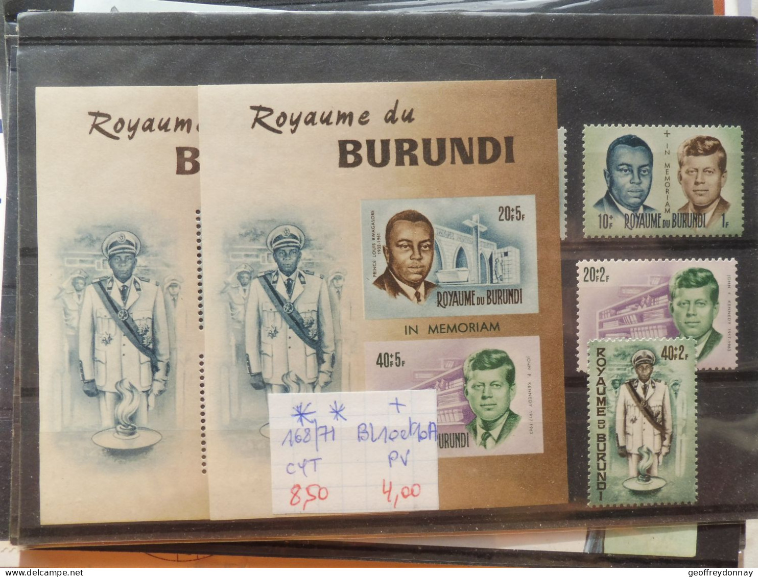 Burundi  Bl Bloc Blok 10/10A + 168/171 Getand Ongetand Mnh Neuf ** ( 1966 ) Perfect Parfait Kennedy - Nuovi