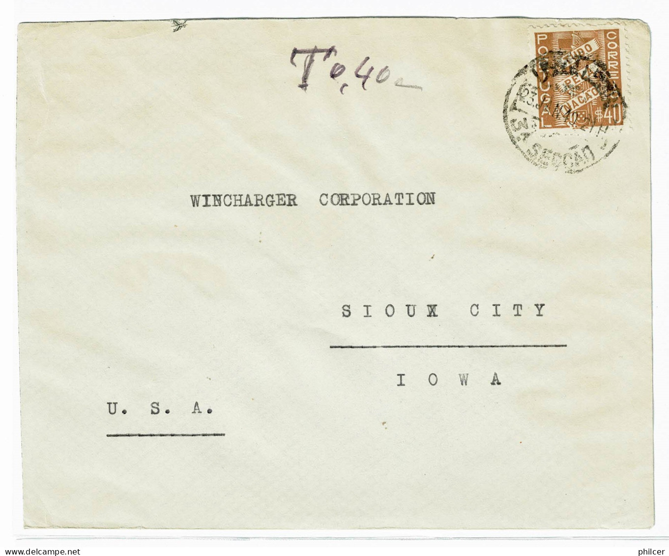 Portugal, 1940, Lisboa-Iowa - ...-1853 Prephilately