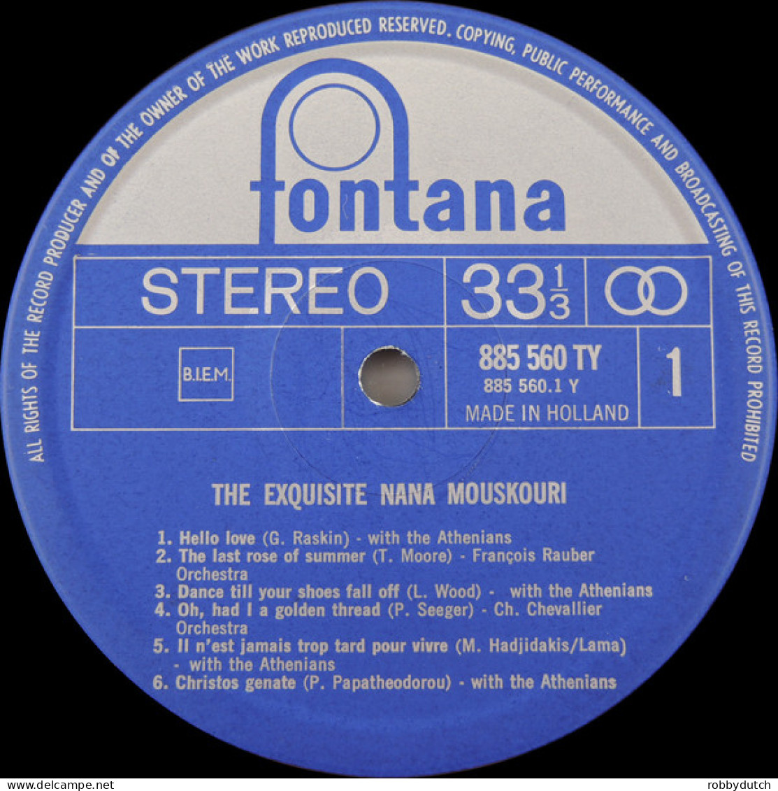 * LP *  NANA MOUSKOURI - THE EXQUISITE NANA MOUSKOURI (Holland 1969 EX-) - Other - English Music