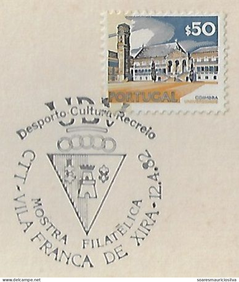Portugal 1982 Card Commemorative Cancel Philatelic Exhibition Sports Union Vila Franca De Xira Sports Culture Recreation - Cartas & Documentos