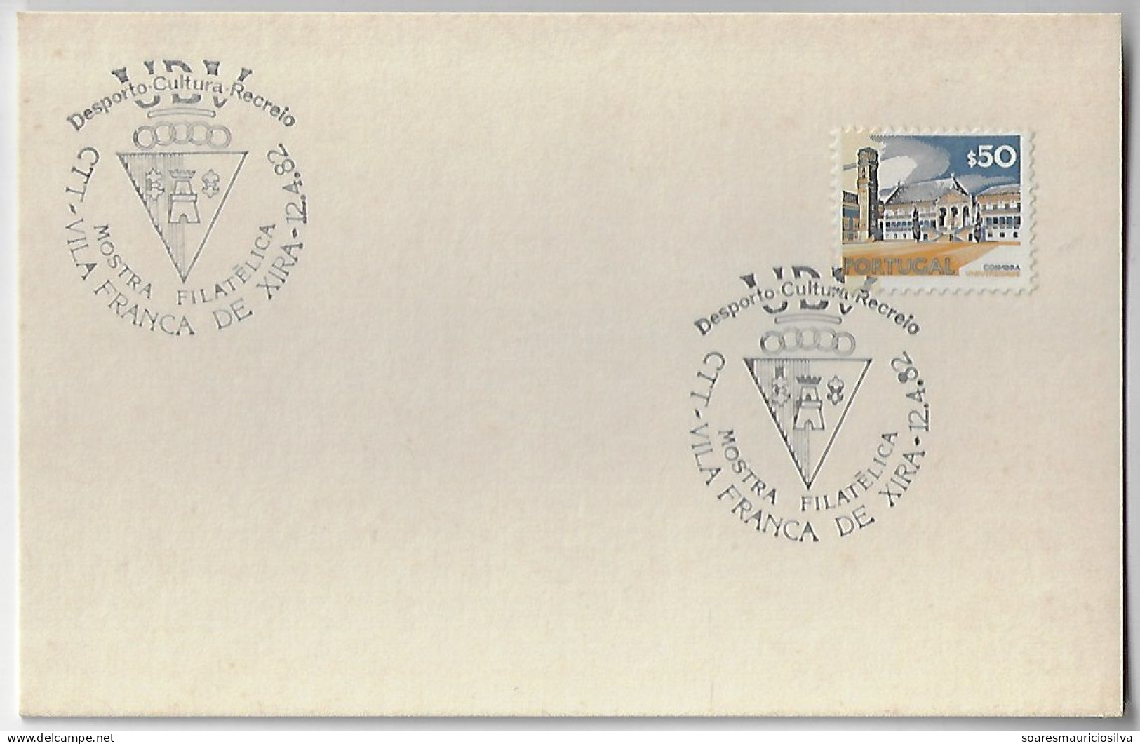 Portugal 1982 Card Commemorative Cancel Philatelic Exhibition Sports Union Vila Franca De Xira Sports Culture Recreation - Cartas & Documentos