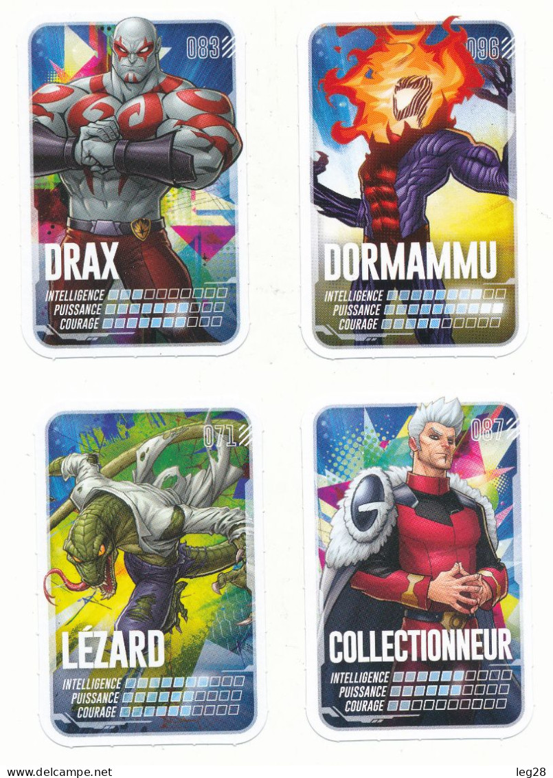 4 CARTES  MARVEL PARS EN MISSION - Marvel