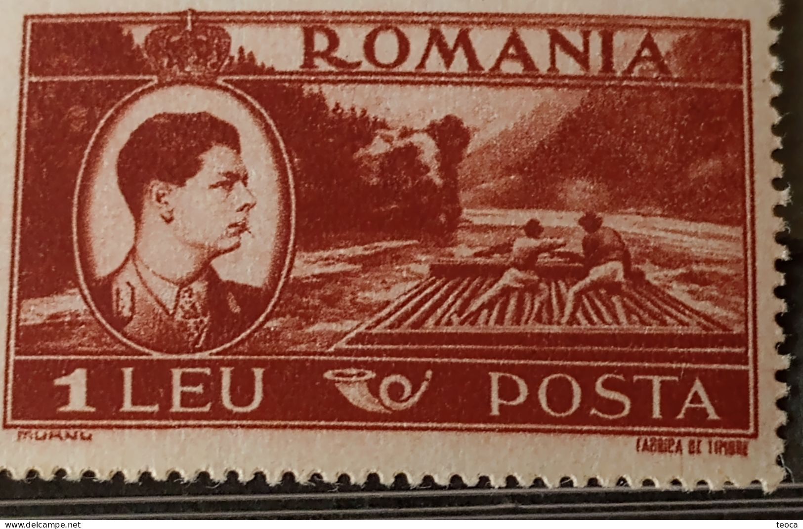 Stamps Errors Romania 1947 Mi 1067,king Michael,printed With Line Unused - Neufs