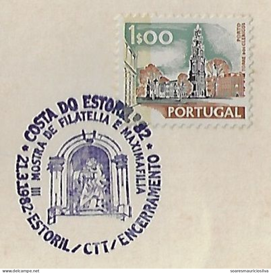 Portugal 1982 Card Commemorative Cancel 3rd Philately And Maximaphilia Exhibition In Estoril Sacred Image - Briefe U. Dokumente