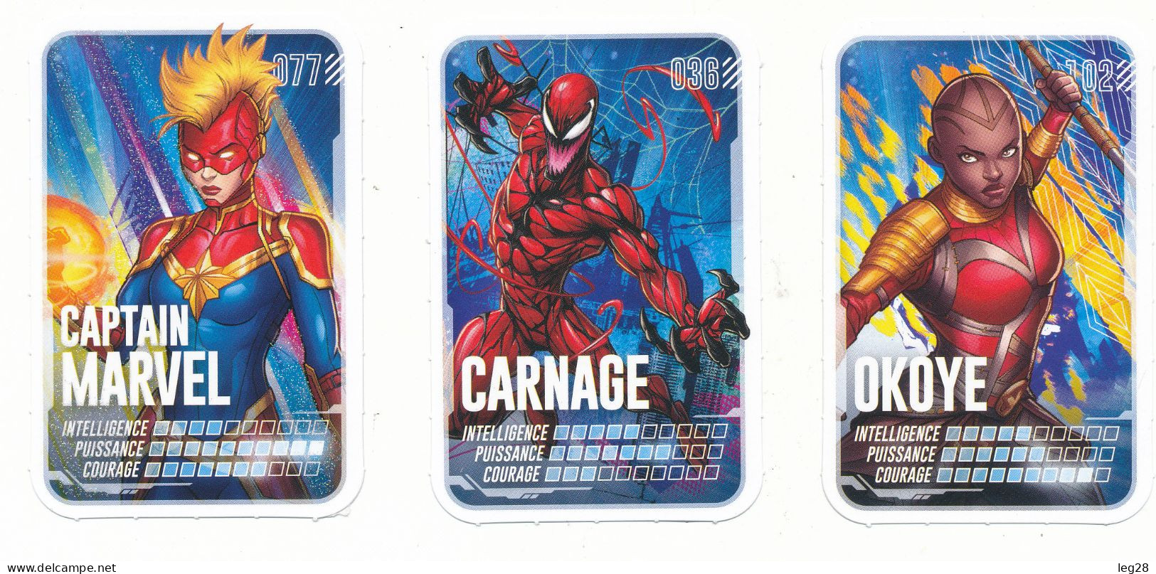 3 CARTES  MARVEL PARS EN MISSION - Marvel