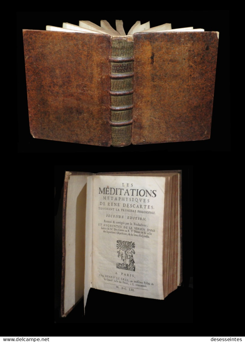 [PHILOSOPHIE] DESCARTES (René) - Les Méditations Métaphysiques De René Descartes. 1661. - Jusque 1700