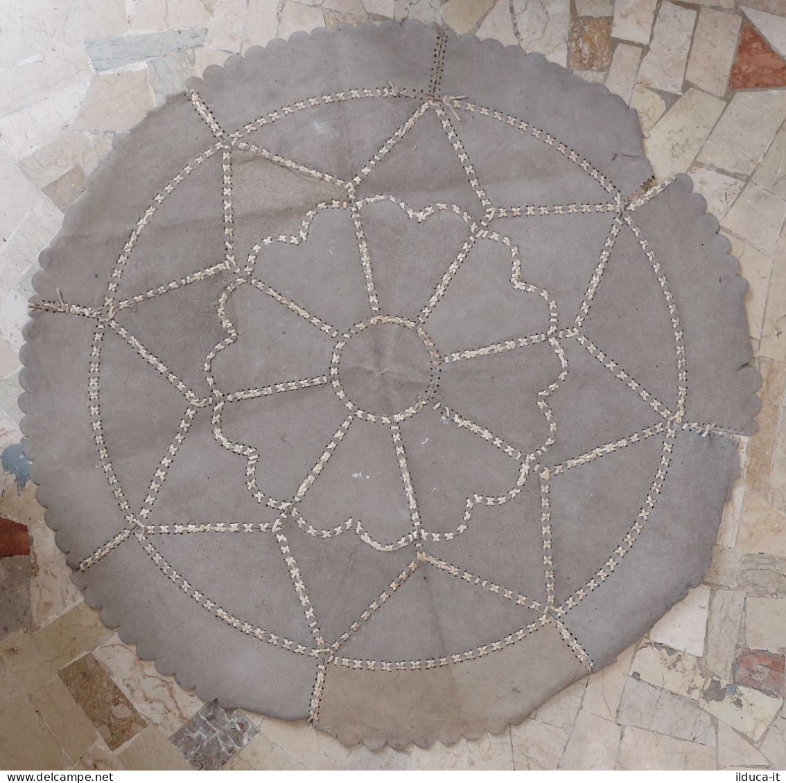 80018 Arredamento Patchwork - Tappeto In Pelle Di Mucca - Diametro 105 Cm - Rugs, Carpets & Tapestry