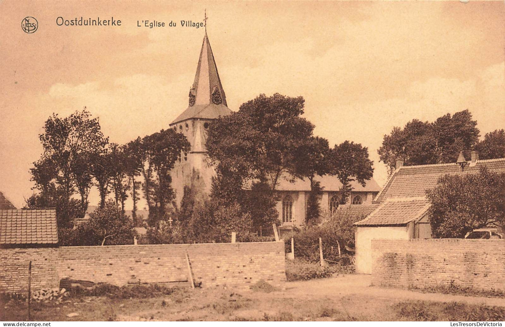 BELGIQUE - Oostduinkerke - L'église Du Village - Carte Postale Ancienne - Oostduinkerke