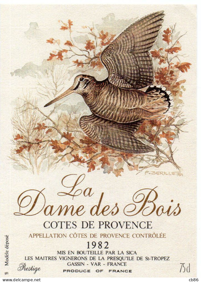 8 étiquettes De Vin Neuves 1982 Côtes De Provence Vignerons De La Presqu'île De St Tropez, Dessin Animaux Sauvages - Languedoc-Roussillon