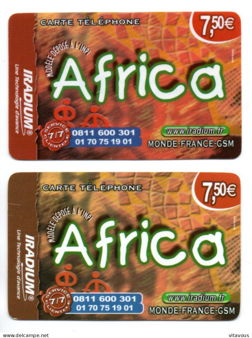 Africa  2 Cartes Prépayées France Card (salon 478) - Nachladekarten (Handy/SIM)