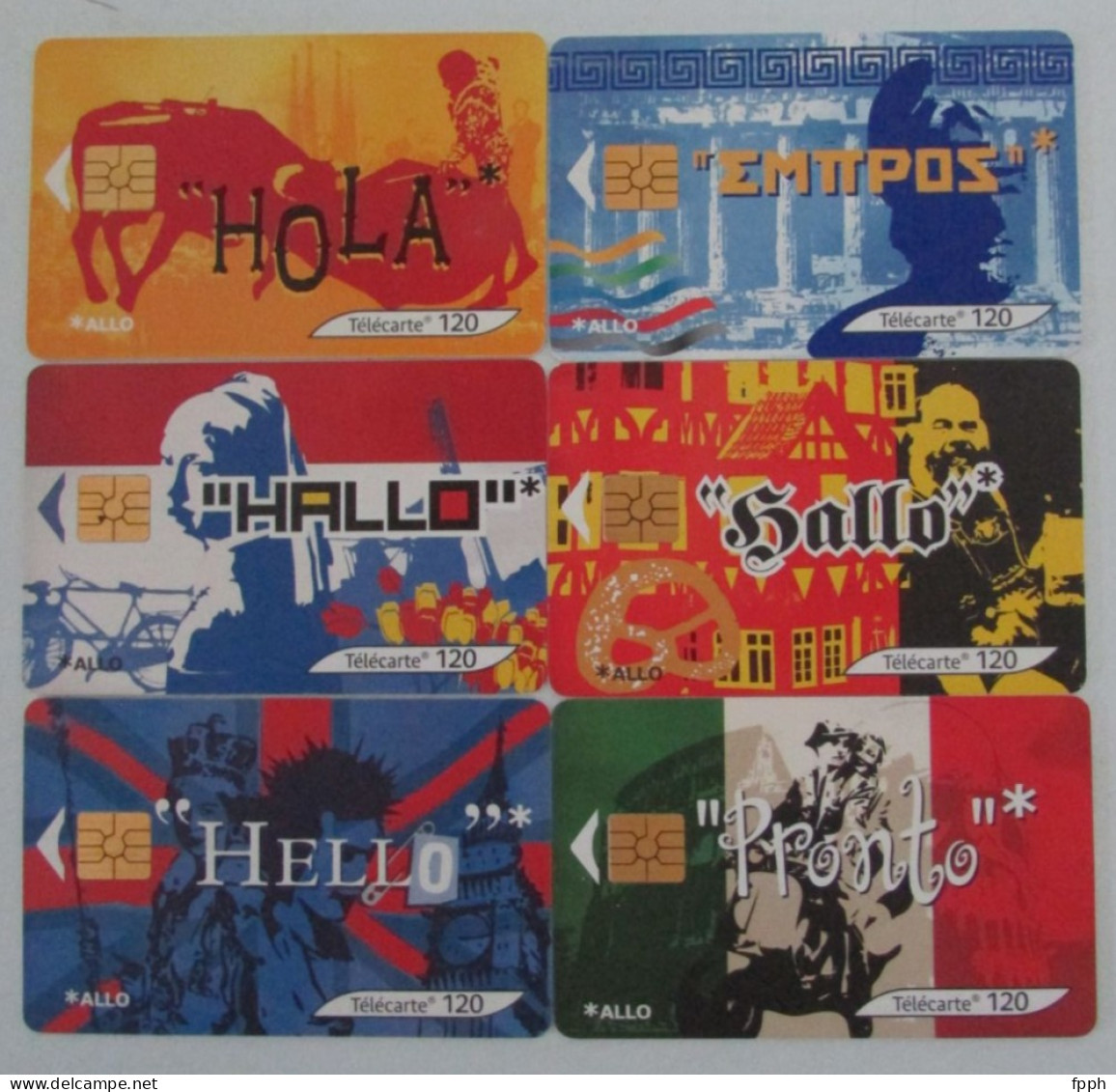 Lot De 6 Télécartes " Parlez-vous Européen " - Espagne - Grèce - Allemagne Autriche - Hollande - Angleterre - Italie - Lots - Collections