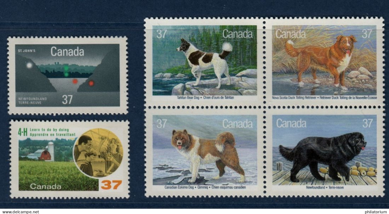 Canada, Yv 1056, 1057, 1058, 1059, 1060, 1061, Mi 1094, 1095, 1097, 1098, 1099, 1100, **, Chiens, - Unused Stamps