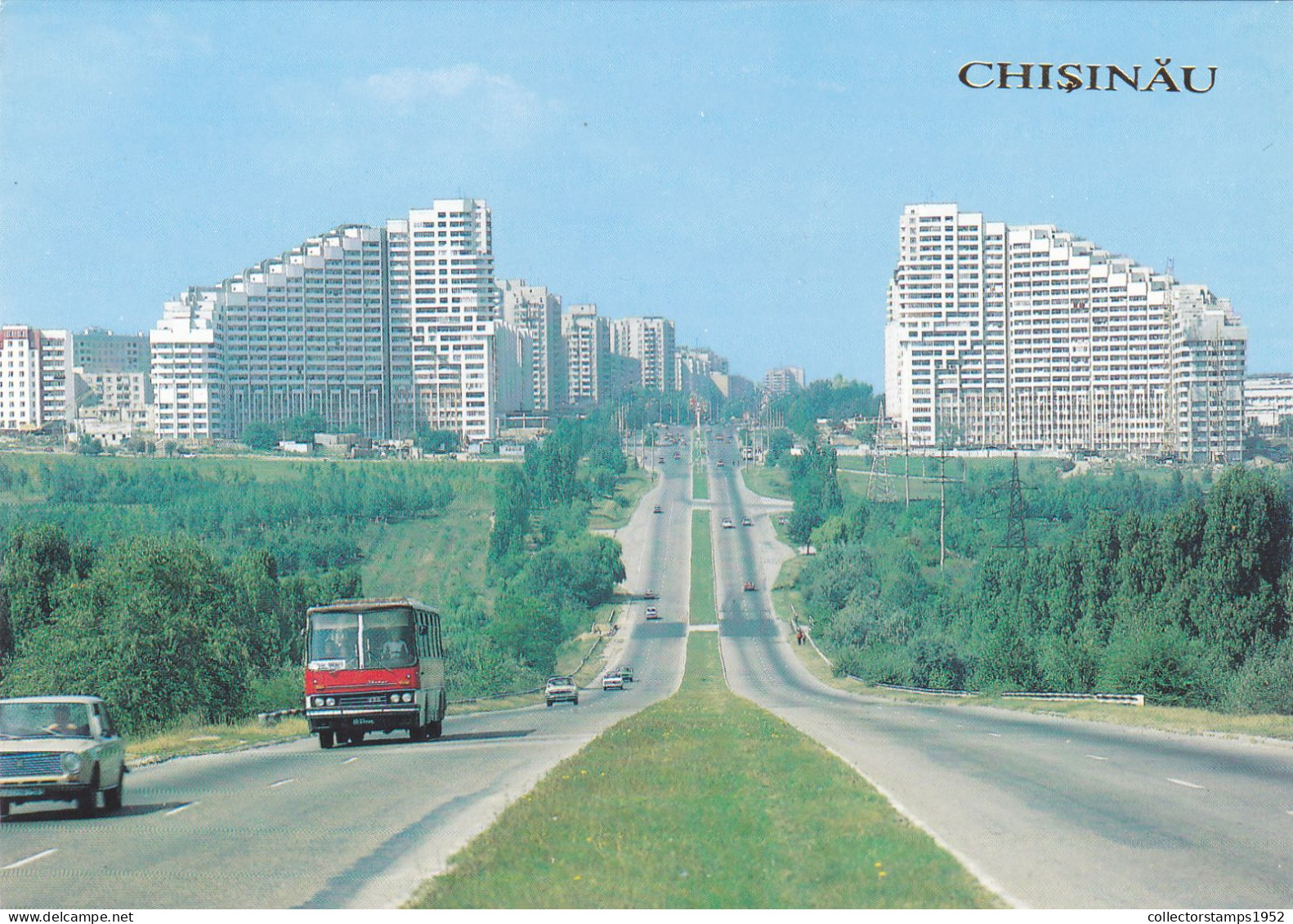 CHISINAU, CARS, PANORAMA, ARHITECTURE  POSTCARD, MOLDOVA - Moldavie