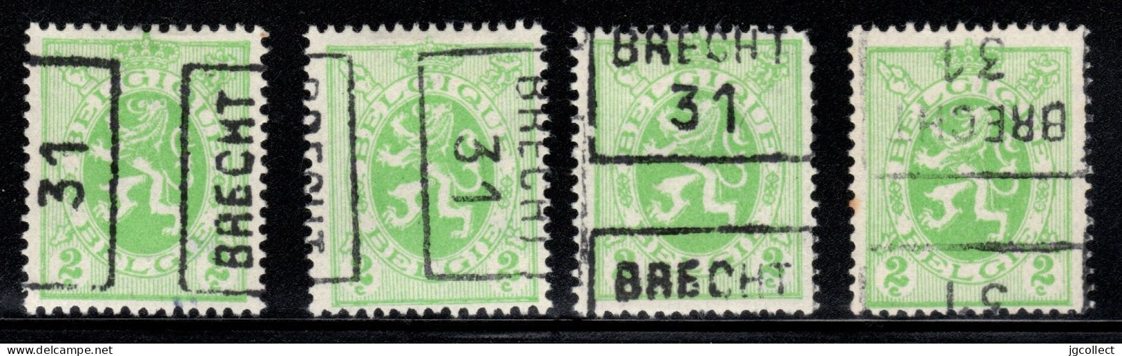 Preo's (277) "BRECHT 31"  6013 A+B+C+D - Roller Precancels 1930-..