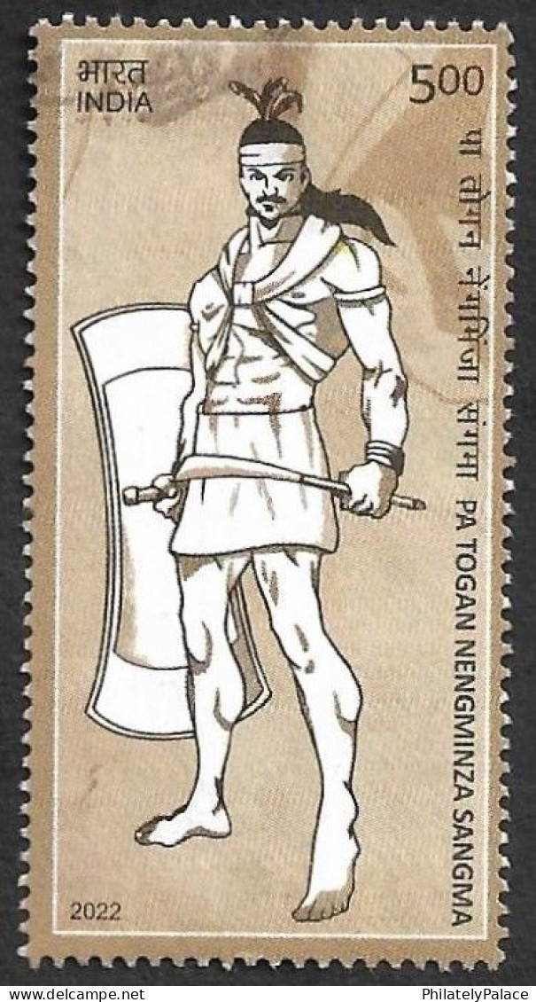 India 2022 Pa Togan Nengminza Sangma ,North East, British Occupation,Sword & Shield,Garo Tribe ,Used(**) Inde Indien - Used Stamps