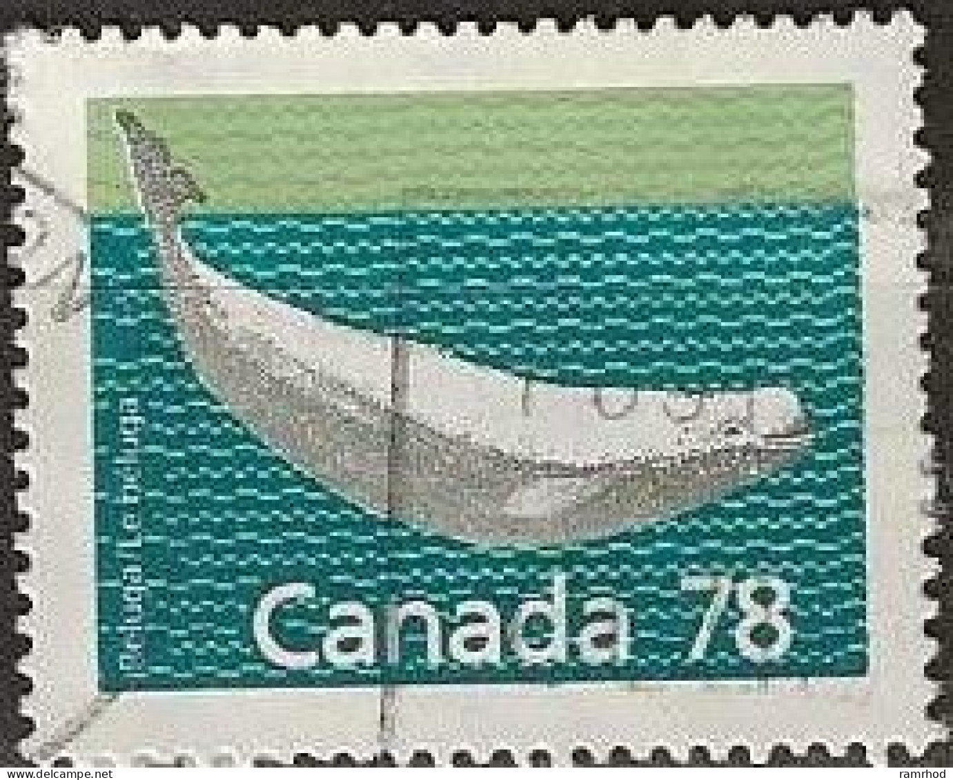 CANADA 1988 Canadian Mammals - 78c. - White Whale FU - Used Stamps