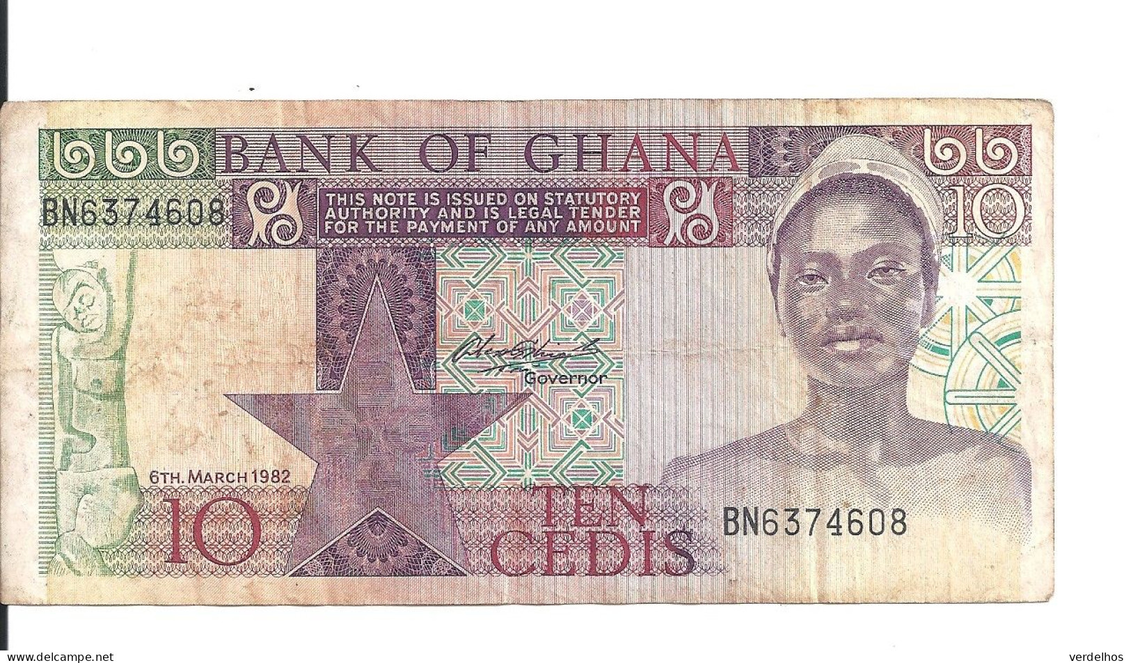 GHANA 10 CEDIS 1982 VF P 20 D - Ghana