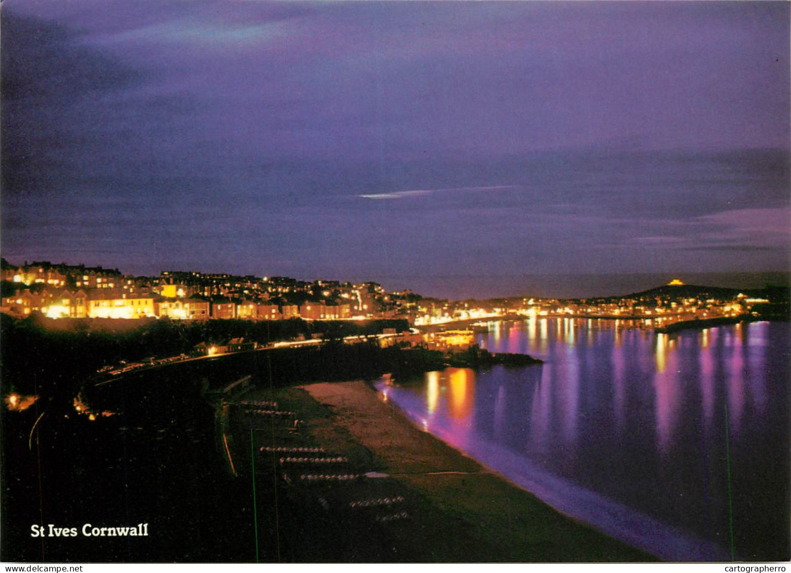 Postcard United Kingdom England Cornwall St Ives Night Scene - St.Ives