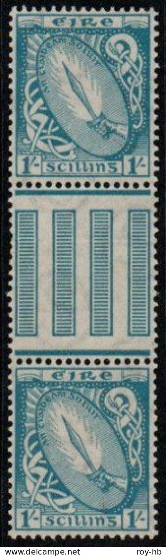 1923 Wmk. "Se" 1/ Gutter Pair, Lightly Folded, Fresh Never-hinged Mint, With New BPP Cert.  Mi. 51A, SG 80, Hib. D12 Gp. - Ongebruikt