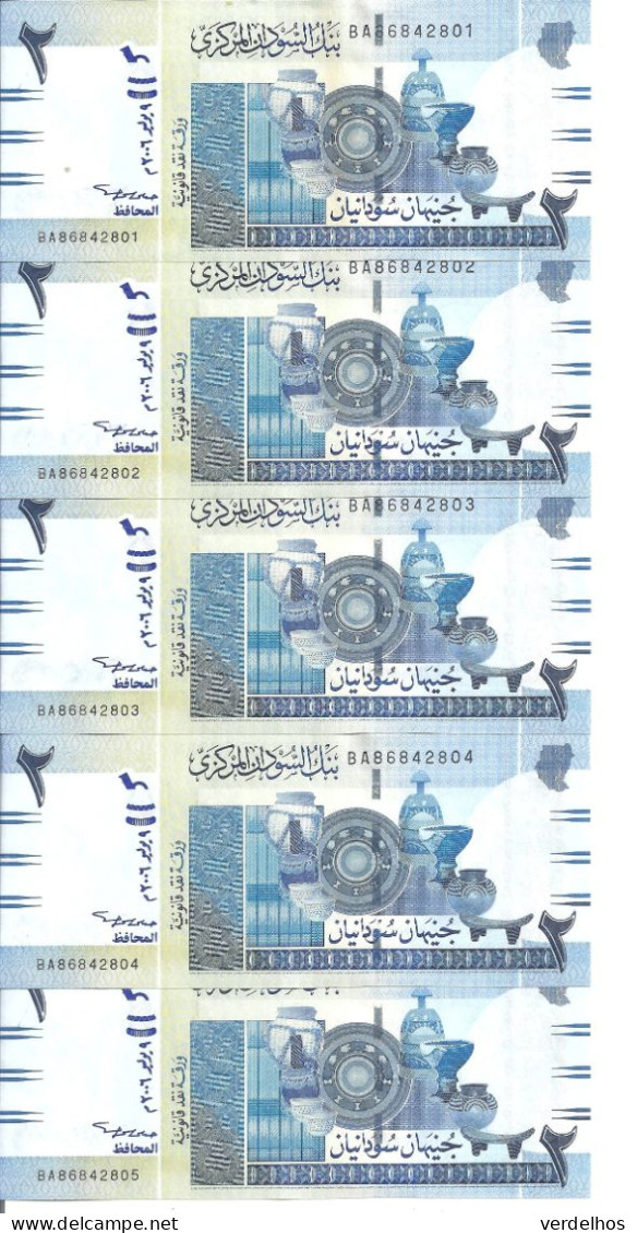 SOUDAN 2 POUNDS 2006 UNC P 65 ( 5 Billets ) - Sudan