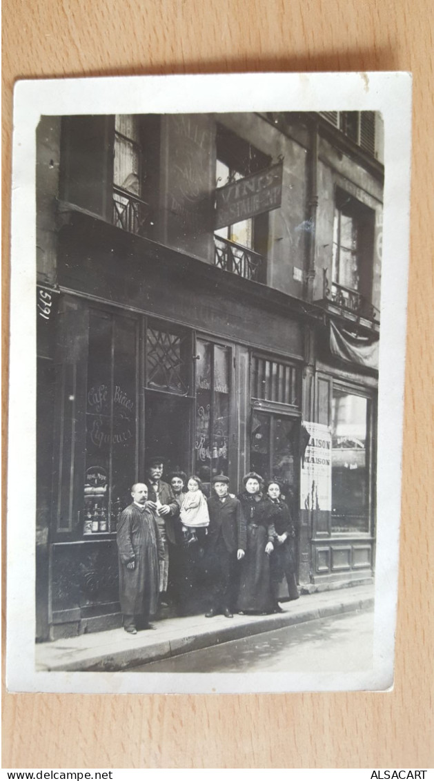 Carte Photo ,   Restaurant Vins , Cachet Depart Paris - Shopkeepers