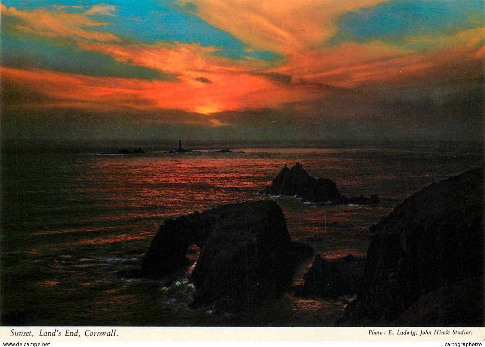 Postcard United Kingdom England Cornwall Land's End Sunset - Land's End