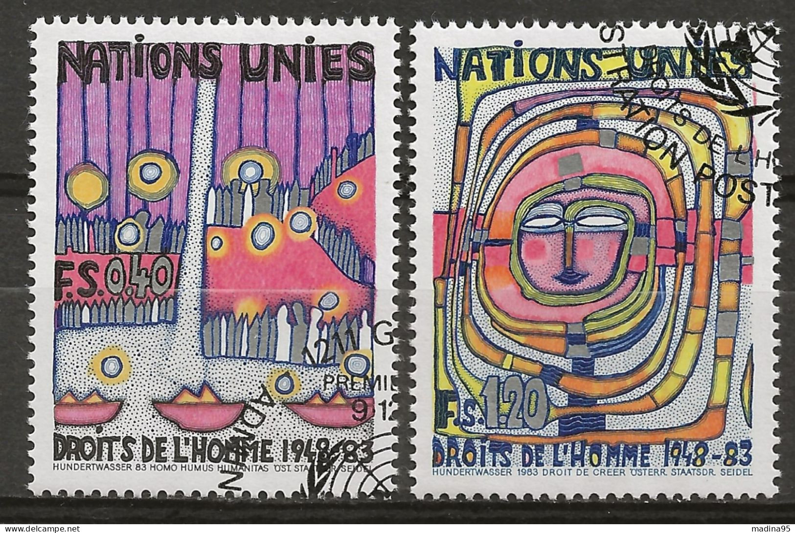 NATIONS-UNIES - GENEVE: Obl., N° YT 117 Et 118, TB - Used Stamps