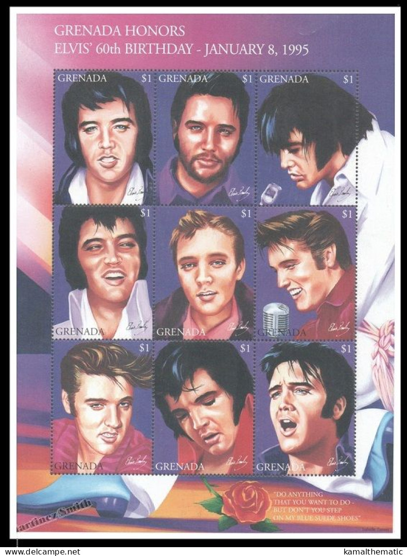 Grenada 1995 MNH SS, Elvis Presley, Actor, Music, Film - Elvis Presley