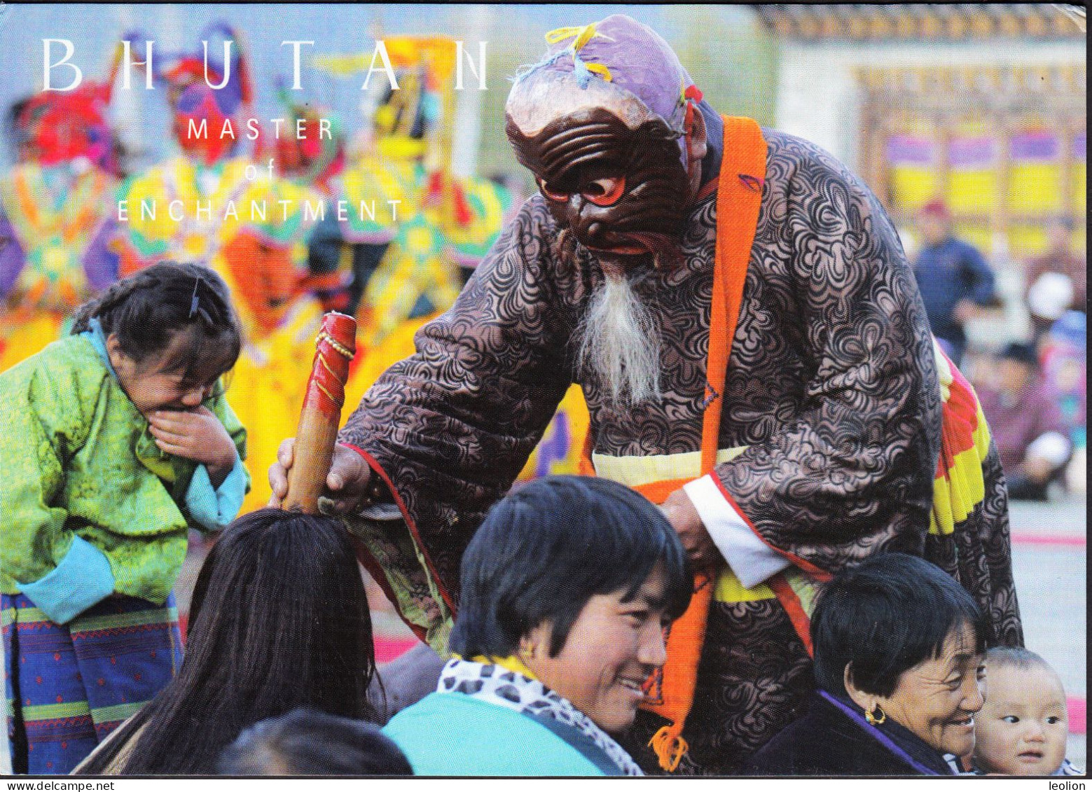 BHUTAN Grandfather Blessing Masked Azha Keza Picture Postcard BHOUTAN - Bután