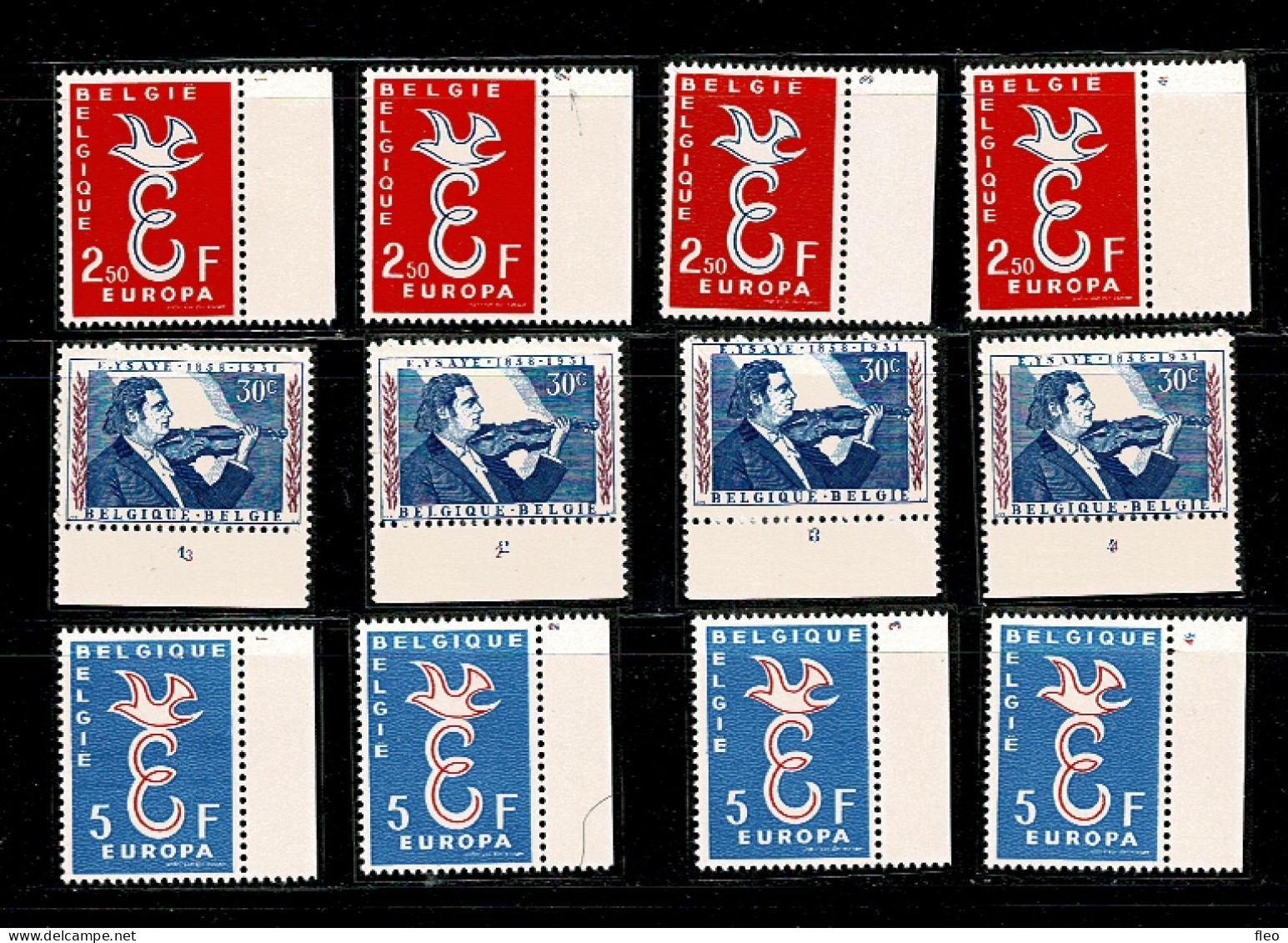 1958  Lot 1063* & 1064/1065* : Europa 1958 & Eugéne Ysaye - ....-1960