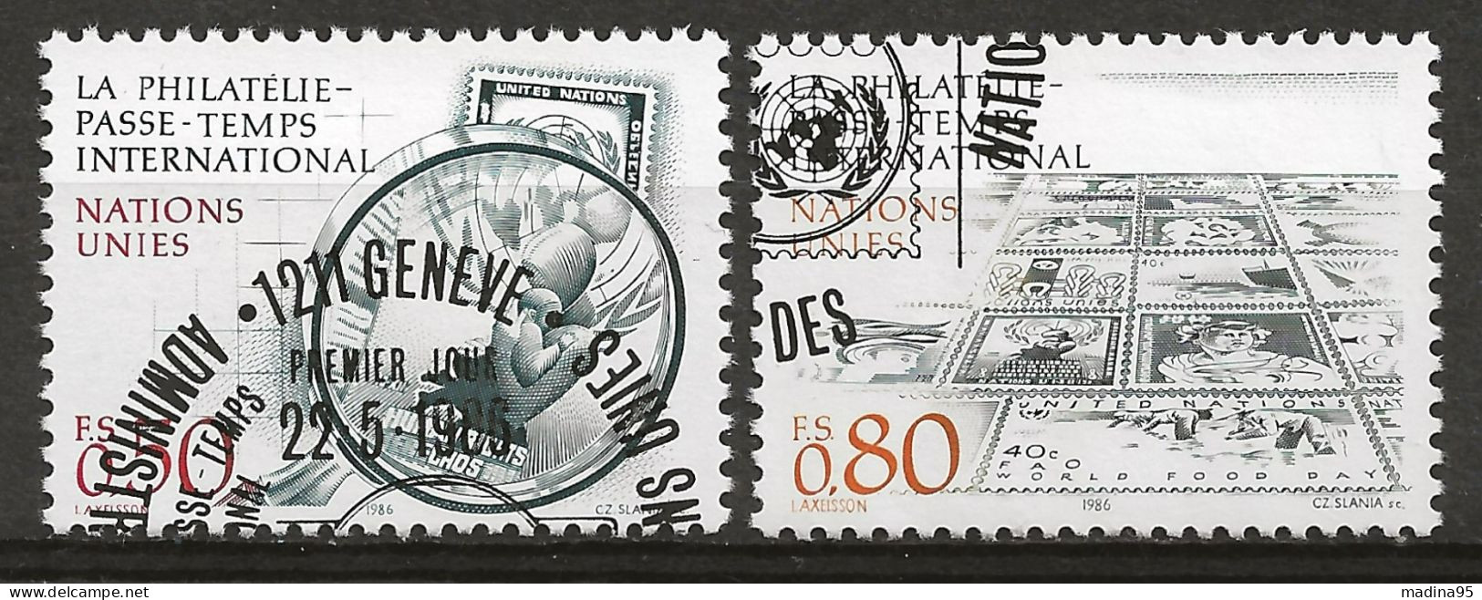 NATIONS-UNIES - GENEVE: Obl., N° YT 143 Et 144, TB - Used Stamps