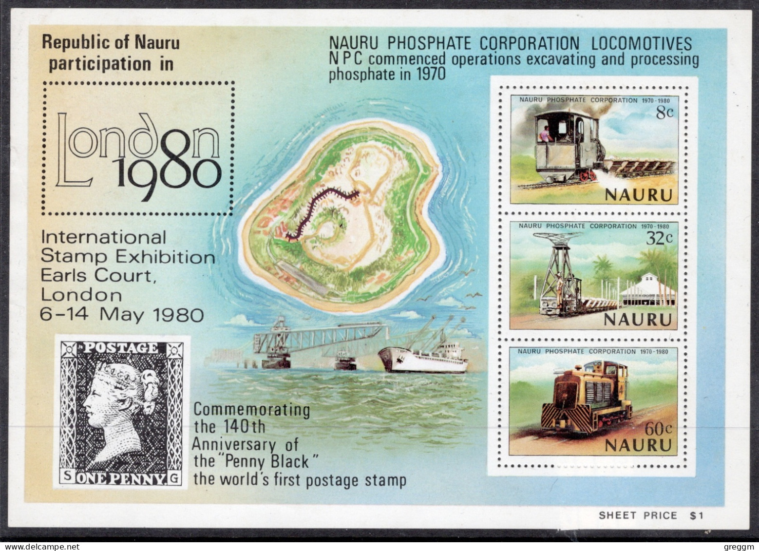 Nauru 1980 The 10th Anniversary Of Nauru Phosphate Corporation And International Stamp Exhibtion In Unmounted Mint. - Nauru