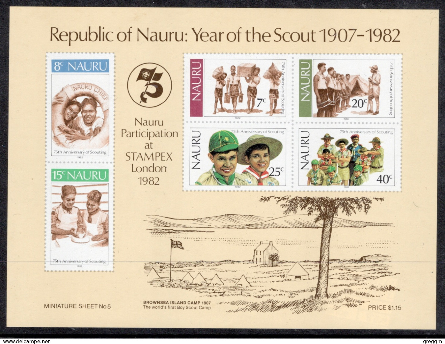 Nauru 1982 The 75th Anniversary Of Boy Scout Movement In Unmounted Mint. - Nauru