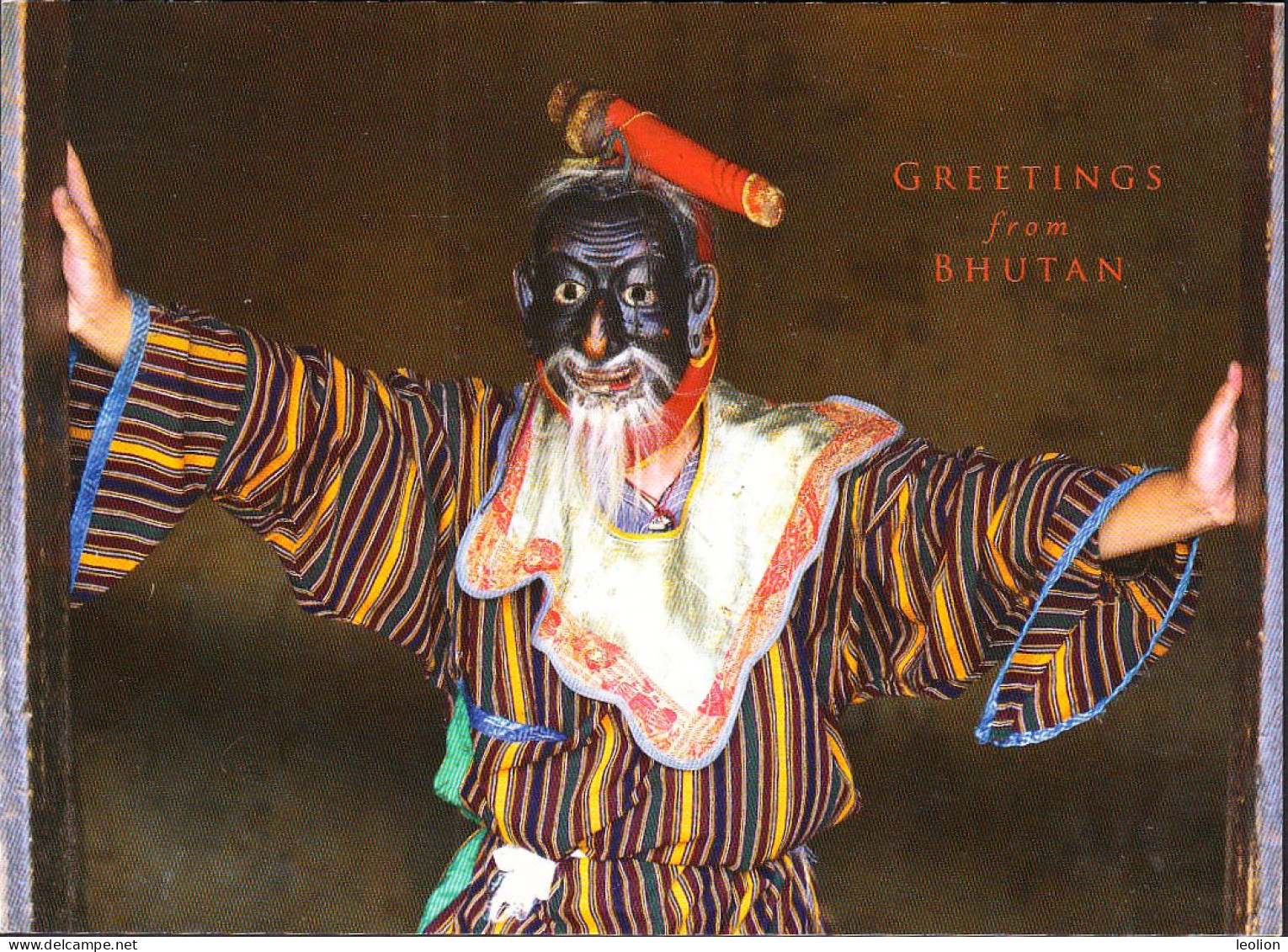 BHUTAN Traditional Jester (achara) With Phallus  On His Head Azha Keza Picture Postcard BHOUTAN - Bhutan