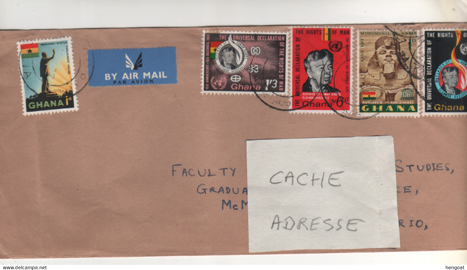 5 Timbres , Stamps  Sur Lettre Complète , Cover ,  Mail Du ?? - Ghana (1957-...)