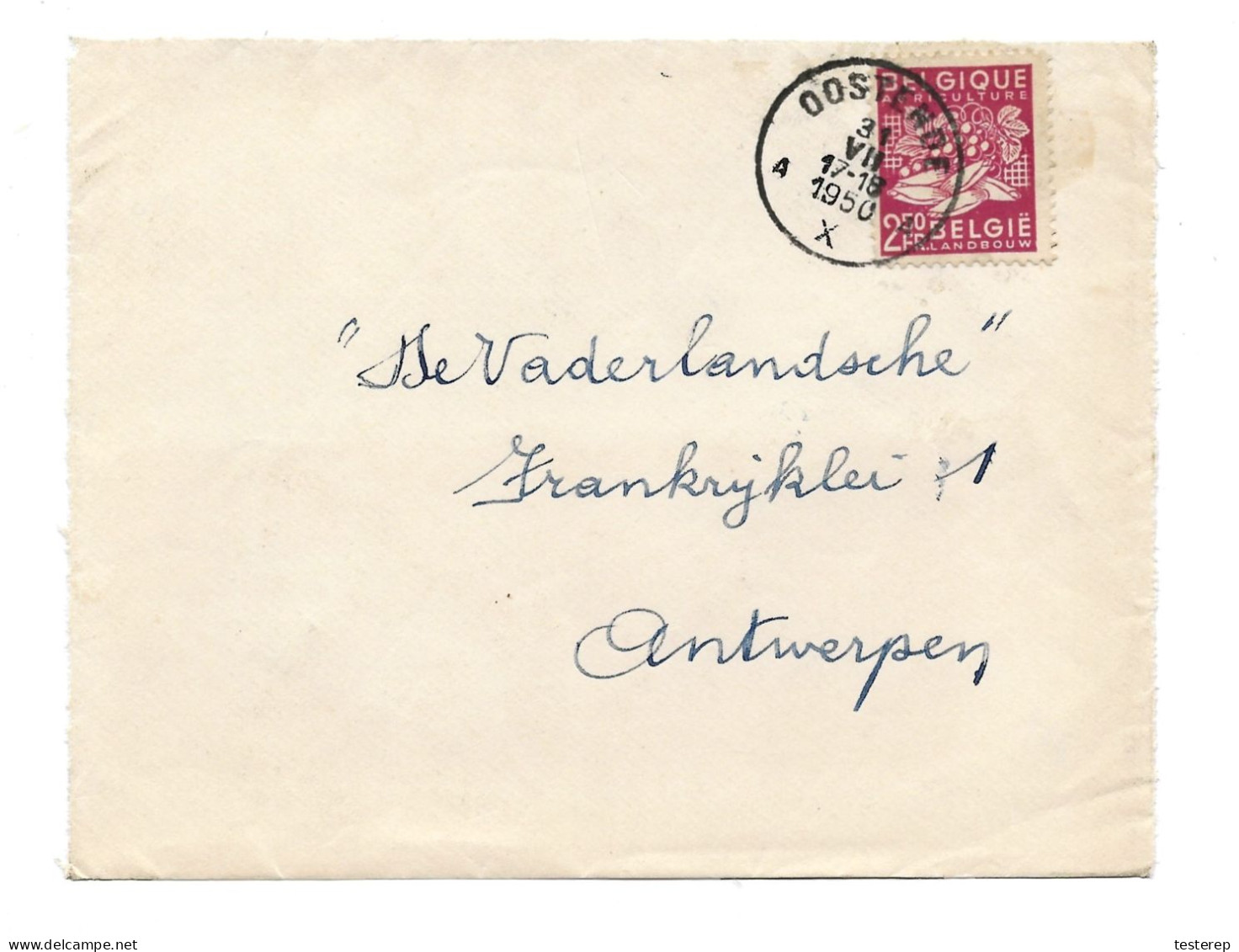 769  2,50 Fr Van Oostende 31.VII.1950  Voorzijde/devant De Lettre / Front - 1948 Exportación