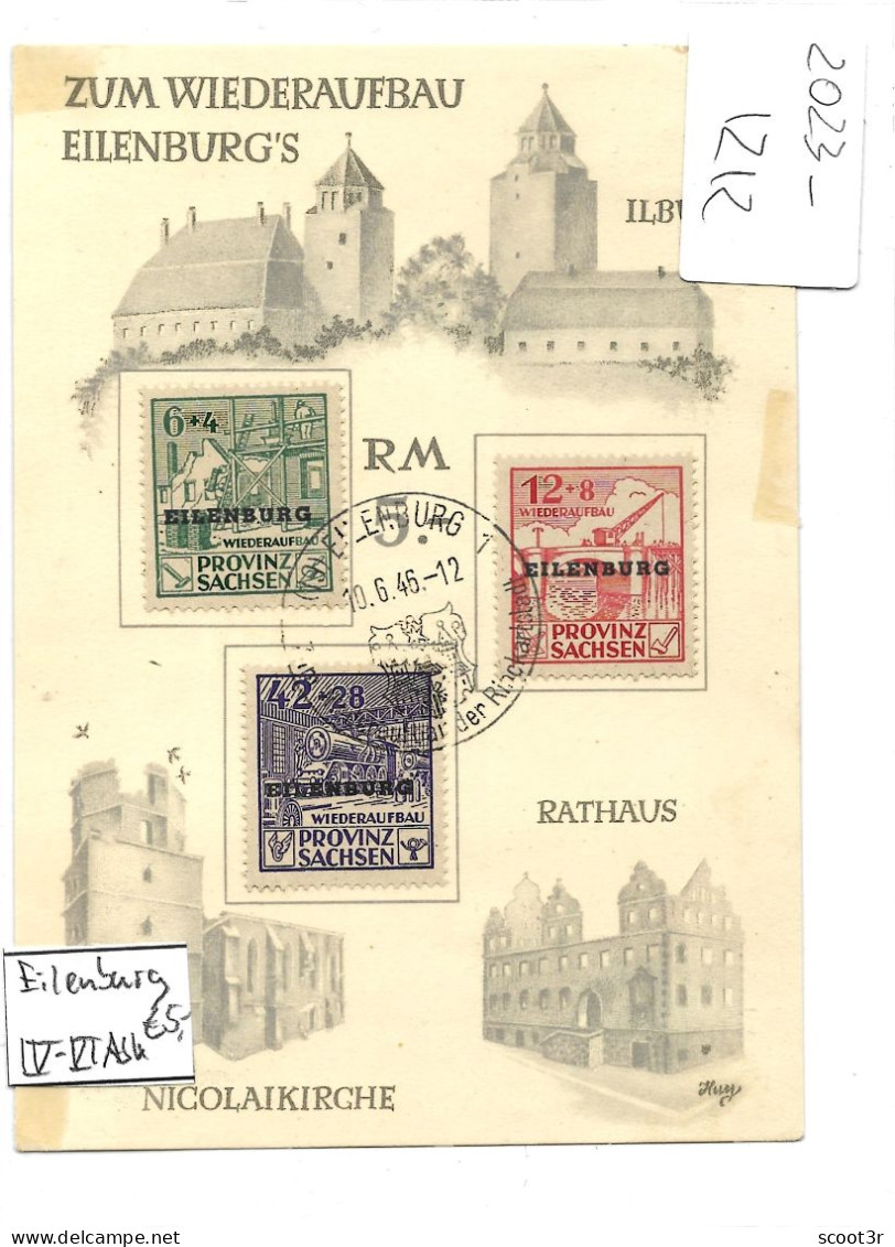 Eilenburg Michel Nr.IV-VIA, Gestempelt Auf Spendenkarte, Selten Im Angebot, Siehe Photo - Mint